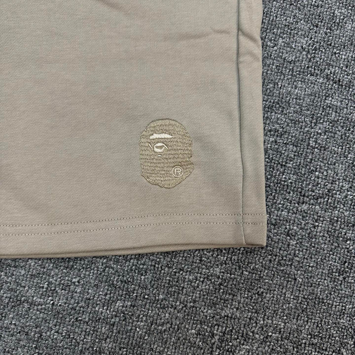 A Bathing Ape Tone-on-Tone Ape Head Embroidered Shorts