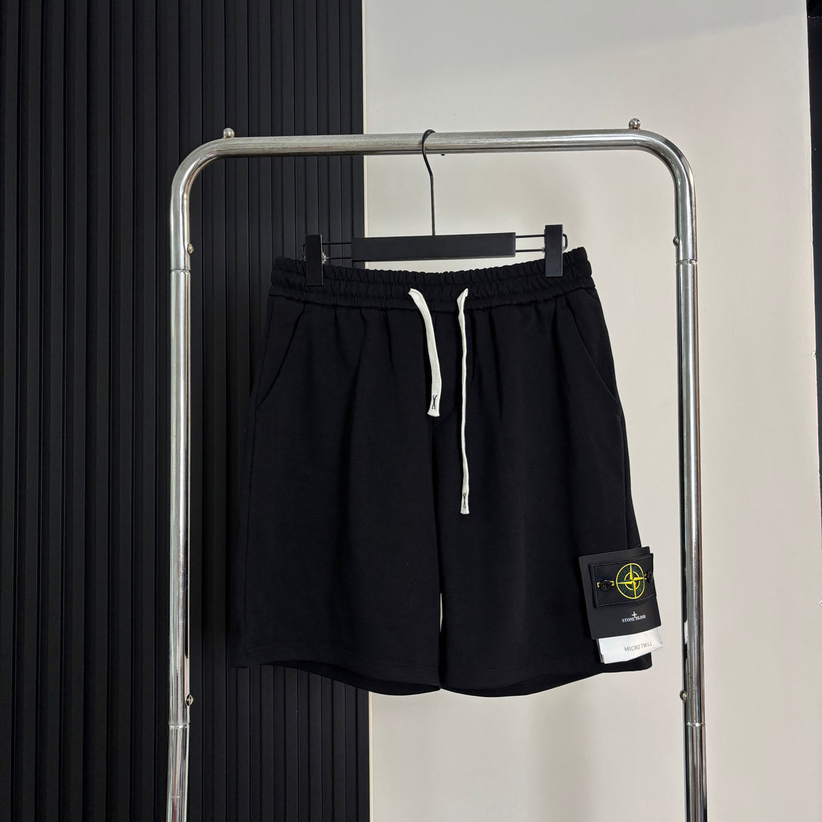 Stone Island Cotton Fleece Sweat Shorts with Elasticated Drawstring Waist