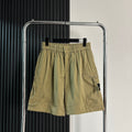 Stone Island Outdoor Zip-Pocket Pleated Cargo Shorts with Compass Badge