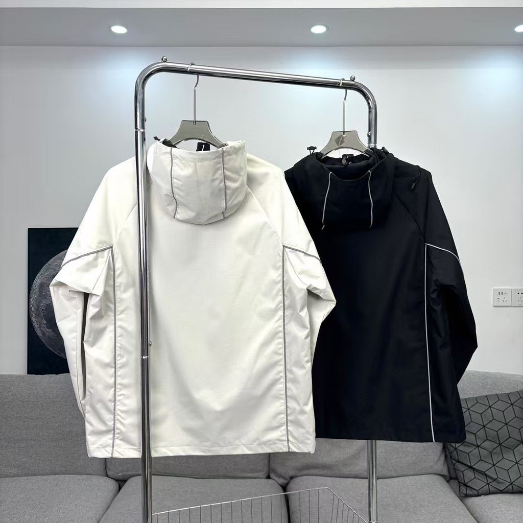 Stone Island Reflective Lightweight Hooded Windbreaker with Compass Badge