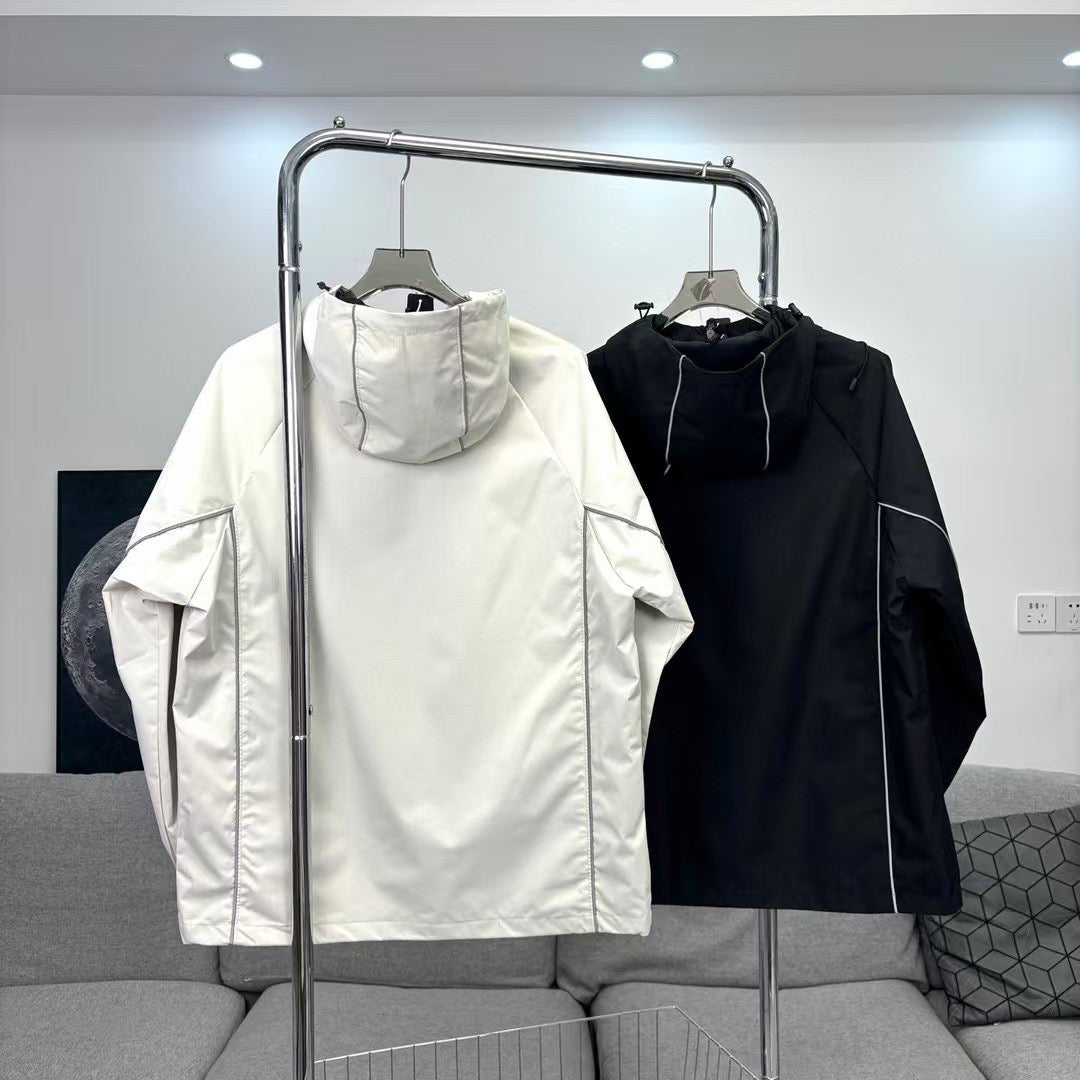 Stone Island Reflective Lightweight Hooded Windbreaker with Compass Badge