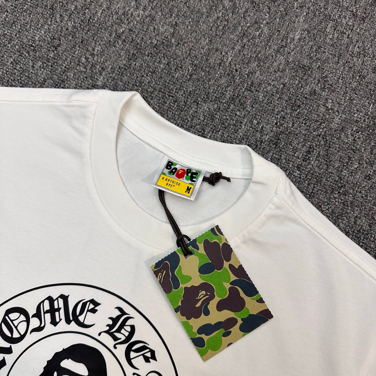 BAPE × Chrome Hearts Horseshoe Ape Head Center Print Unisex Oversized T-Shirt