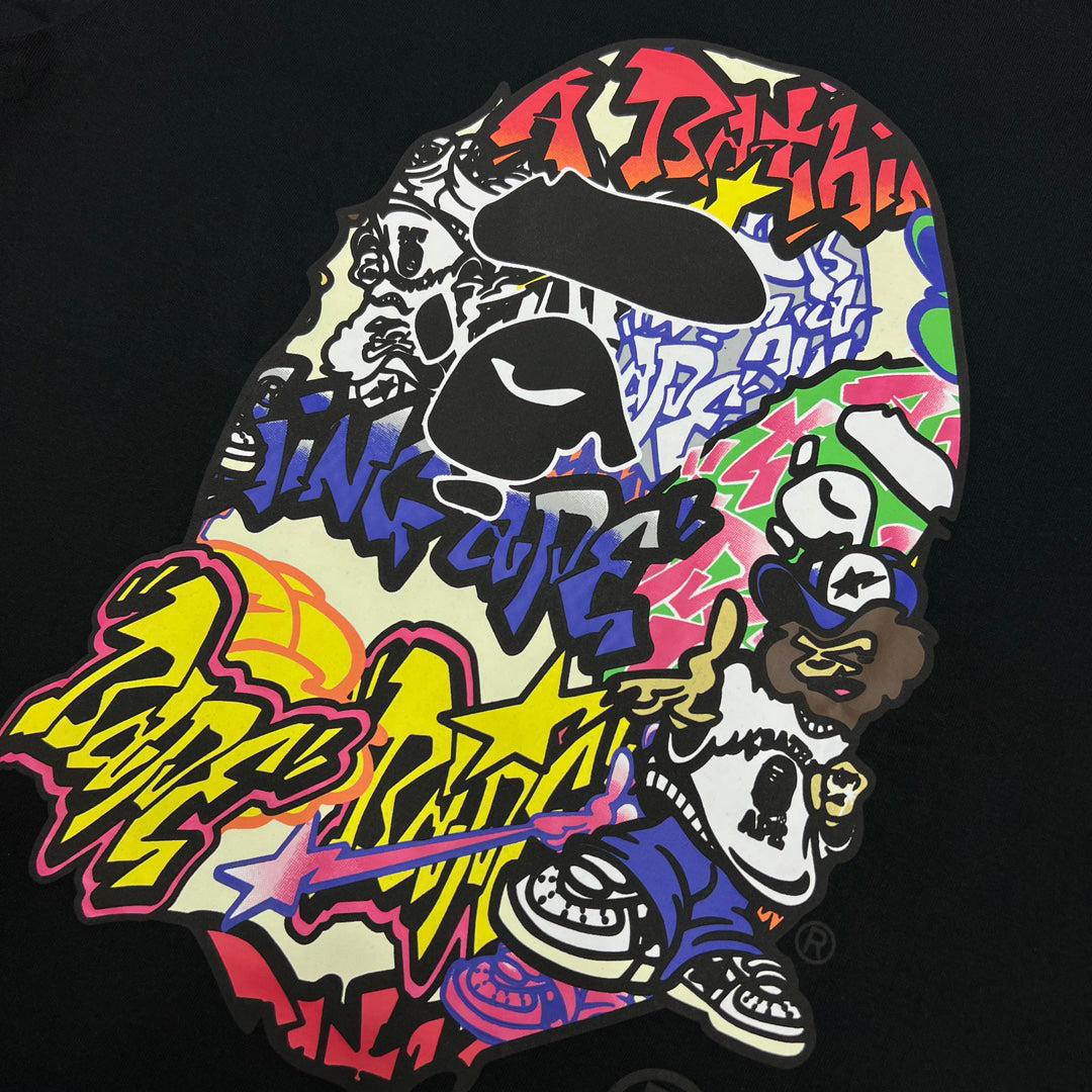 BAPE Graffiti Tag Multi-Colour Ape Head Full-Fill Print Tee Oversized Unisex T-Shirt