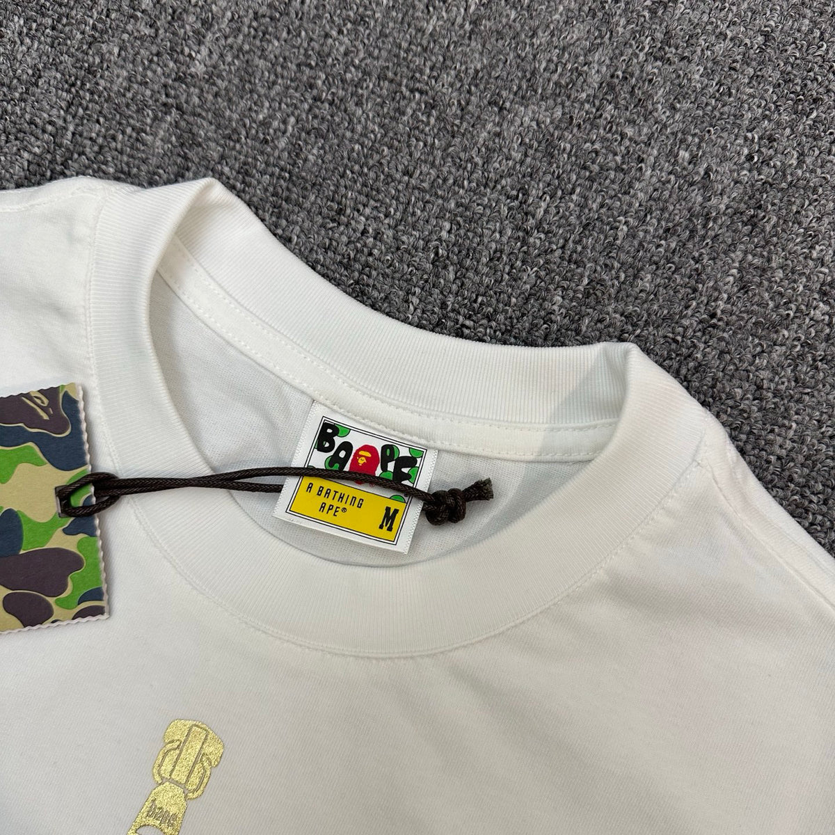 BAPE Art Camo Multicolor Patchwork Shark Face Zip Oversized Heavyweight Unisex T-Shirt