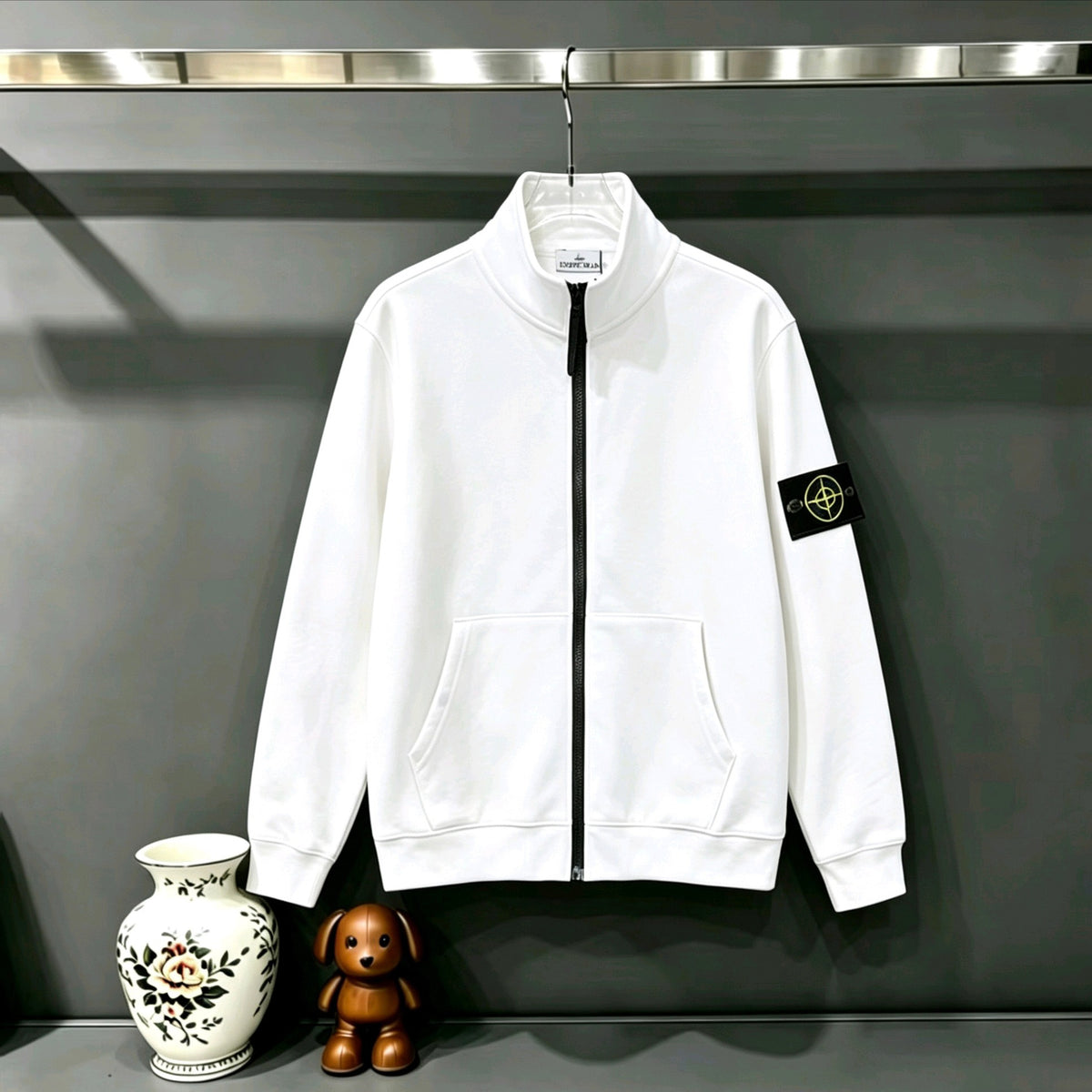 Stone Island Classic Compass Badge Full-Zip Stand Collar Sweatshirt Jacket