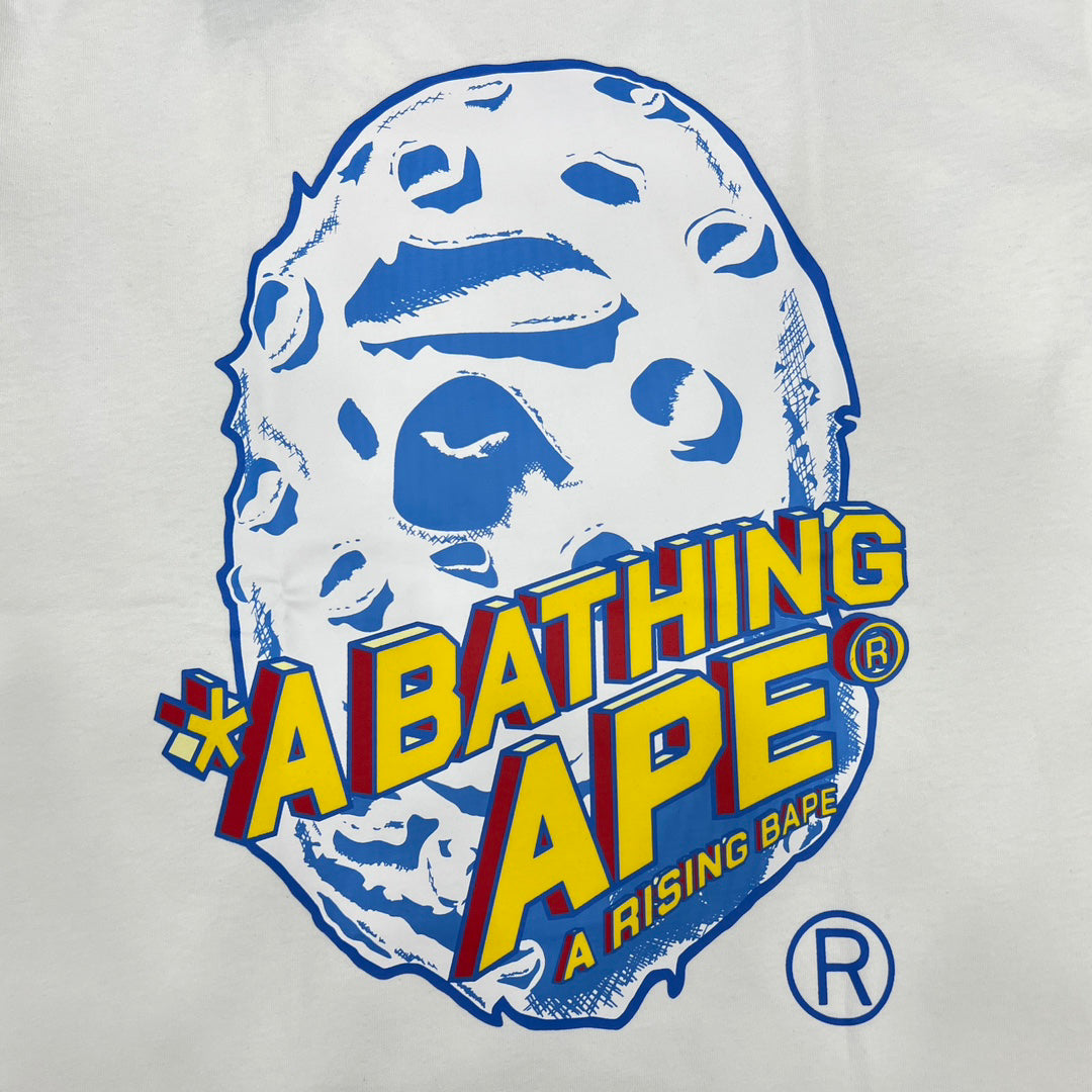 BAPE A Rising Bape Moon Ape Head Sci-Fi Comic Tee Oversized Unisex T-Shirt