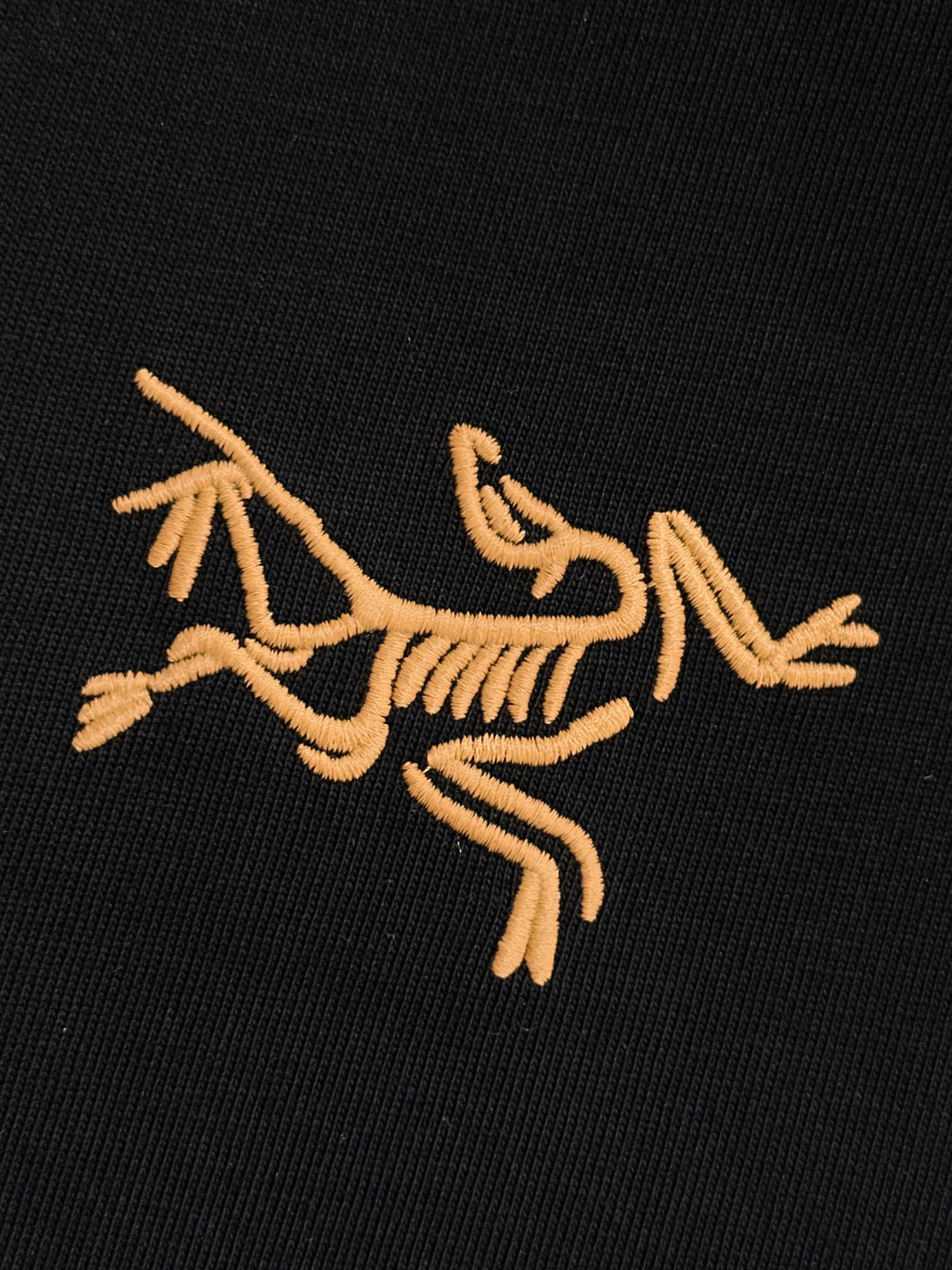 Arc'teryx Gold Archaeopteryx & Wordmark Chest Embroidery 260gsm Double-Yarn Unisex T-Shirt