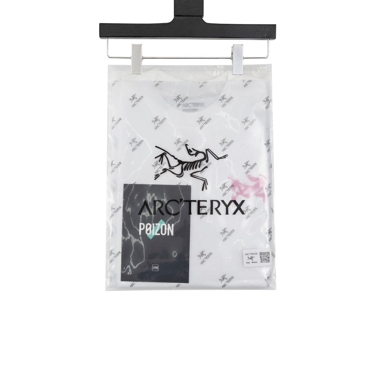 Arc'teryx Distressed Bird Logo Front & Grid Graphic Back Crew Neck Short‑Sleeve T‑Shirt, Unisex Relaxed Fit Tee