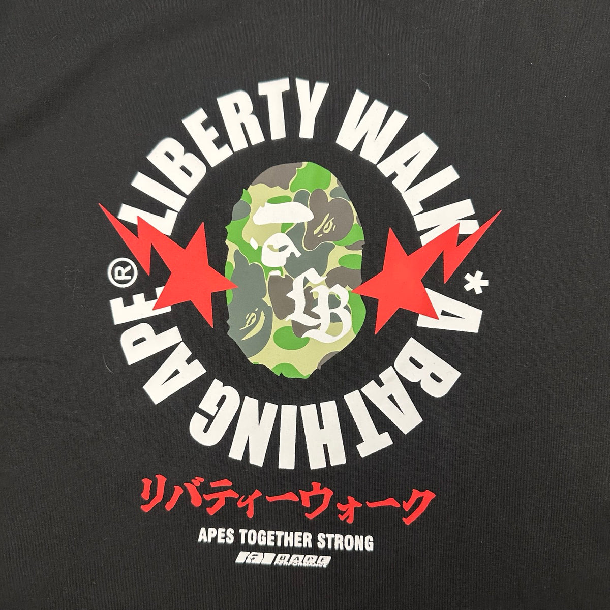 BAPE x Liberty Walk SS26 Badge T-Shirt - Black / White
