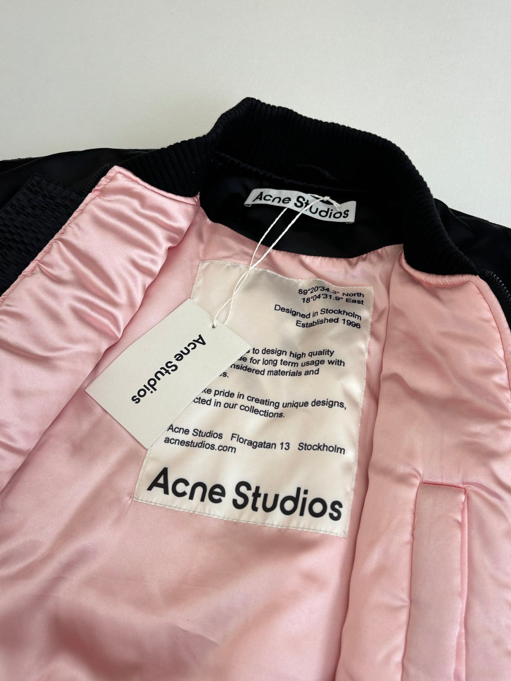 Acne Studios Ribbed Collar Zip‑Up Oversized Bomber Jacket