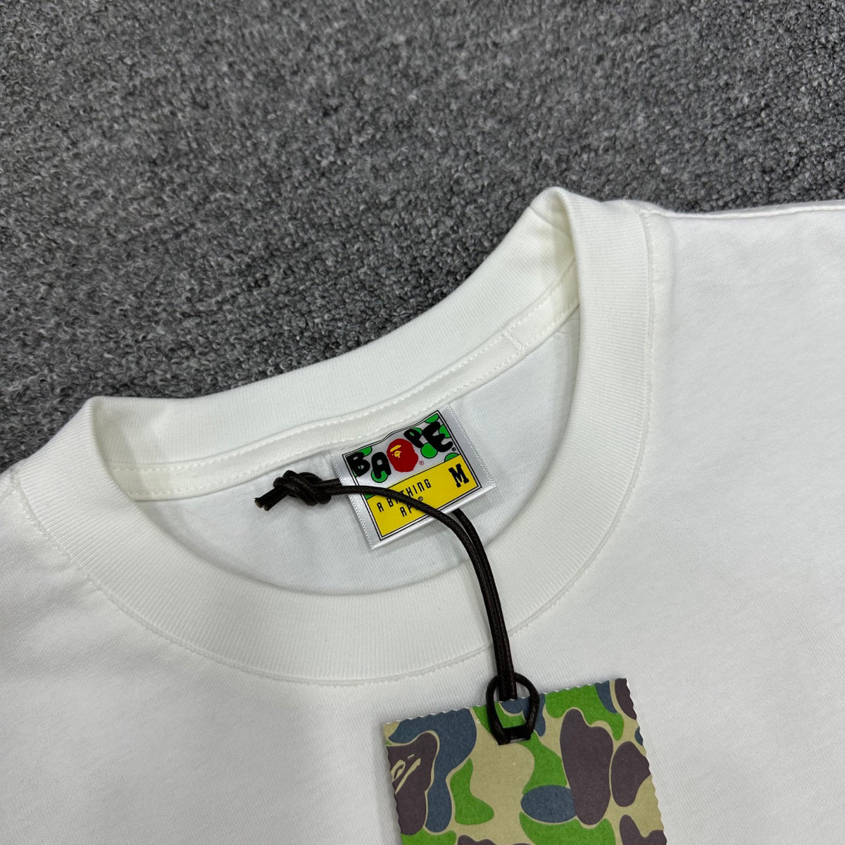 BAPE SS25 "A Bathing Ape" Watermark Script Logo Left Chest Oversized Heavyweight Unisex T-Shirt