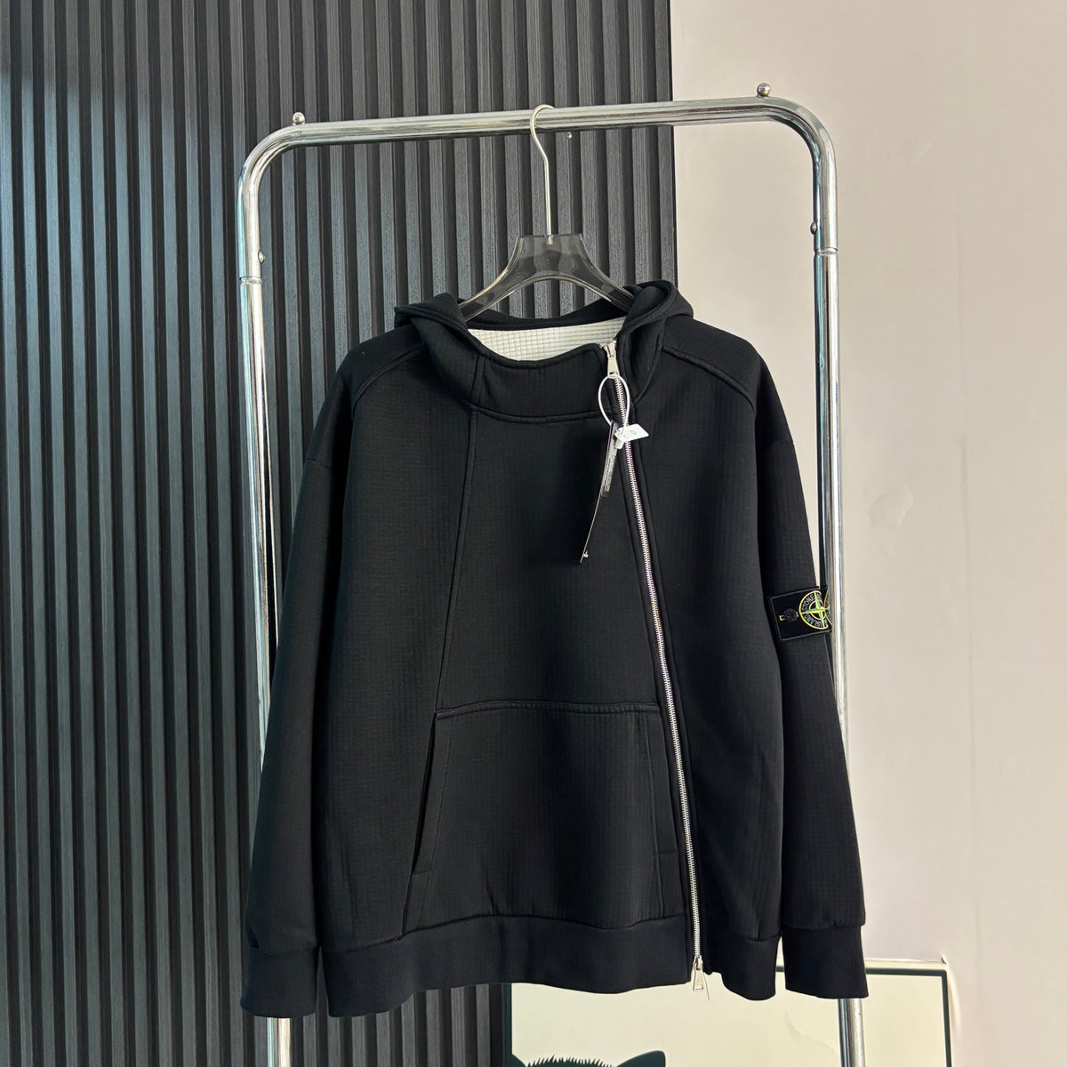 Stone Island Full-Zip Hoodie with Compass Badge