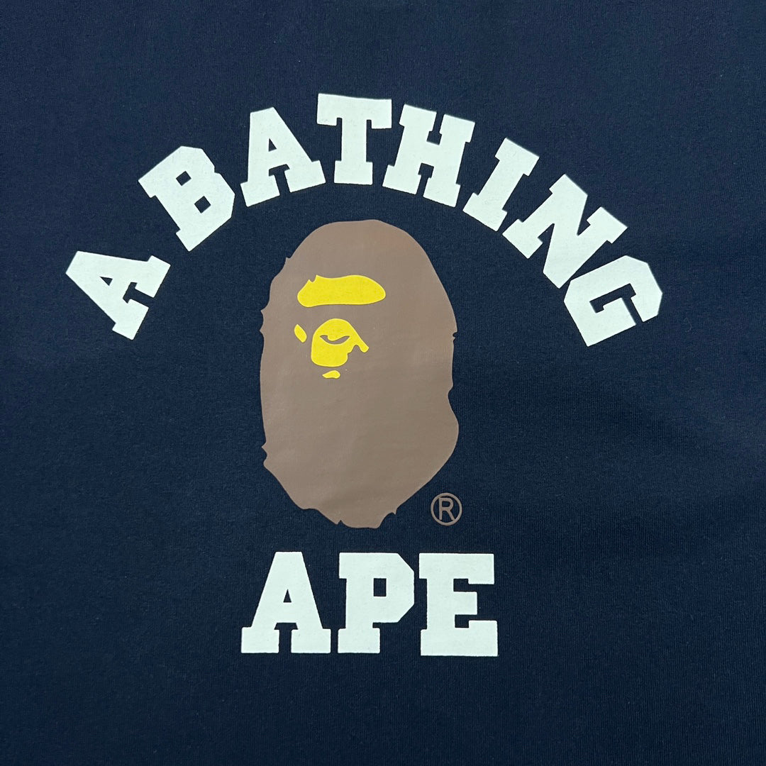 BAPE SS25 Classic College Tee "A Bathing Ape" Arch Logo Oversized Heavyweight Unisex T-Shirt
