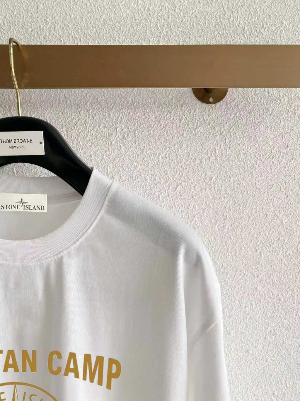 Stone Island "Mountan Camp" Compass Rose Gold Print T-Shirt