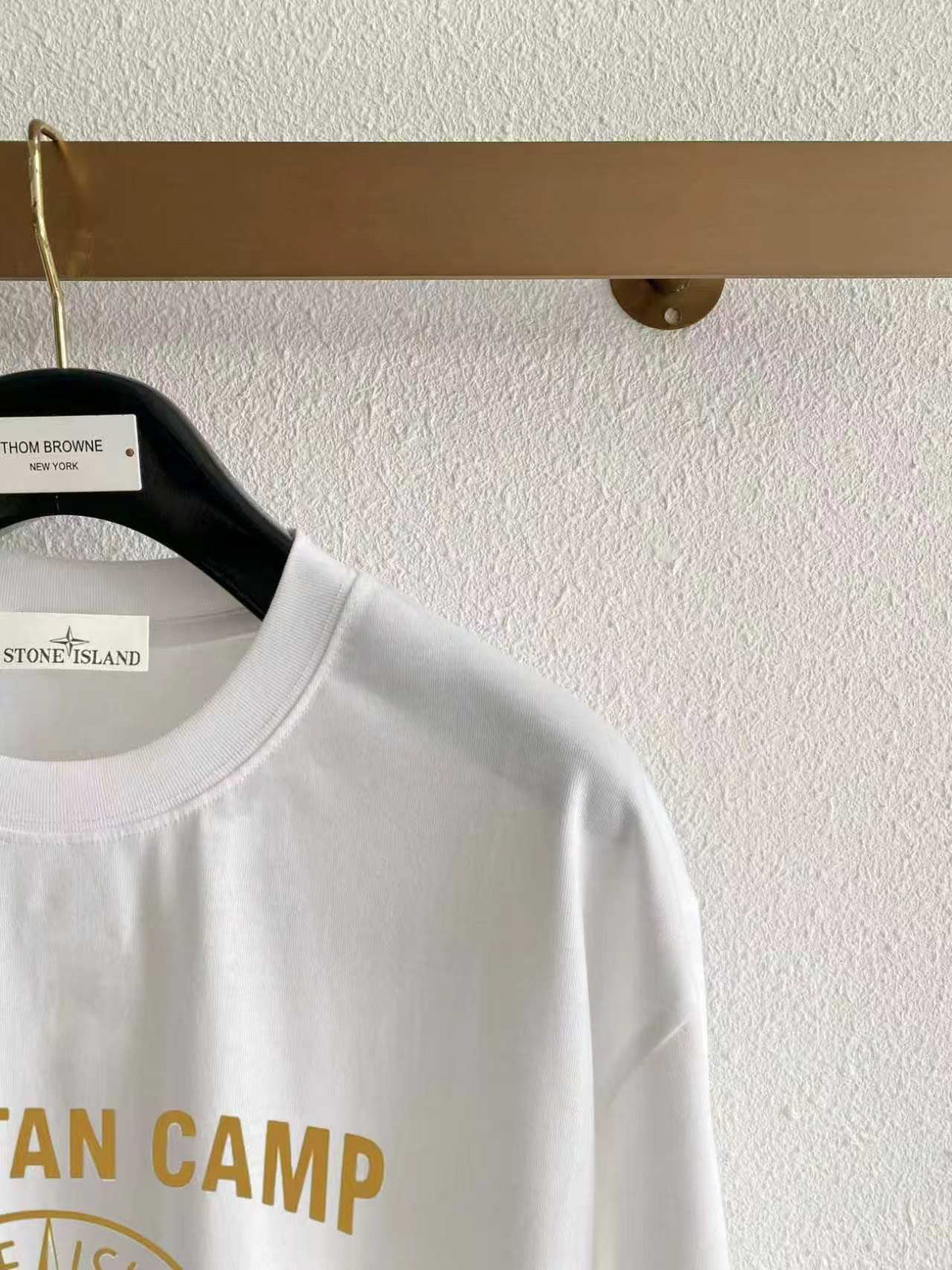 Stone Island "Mountan Camp" Compass Rose Gold Print T-Shirt