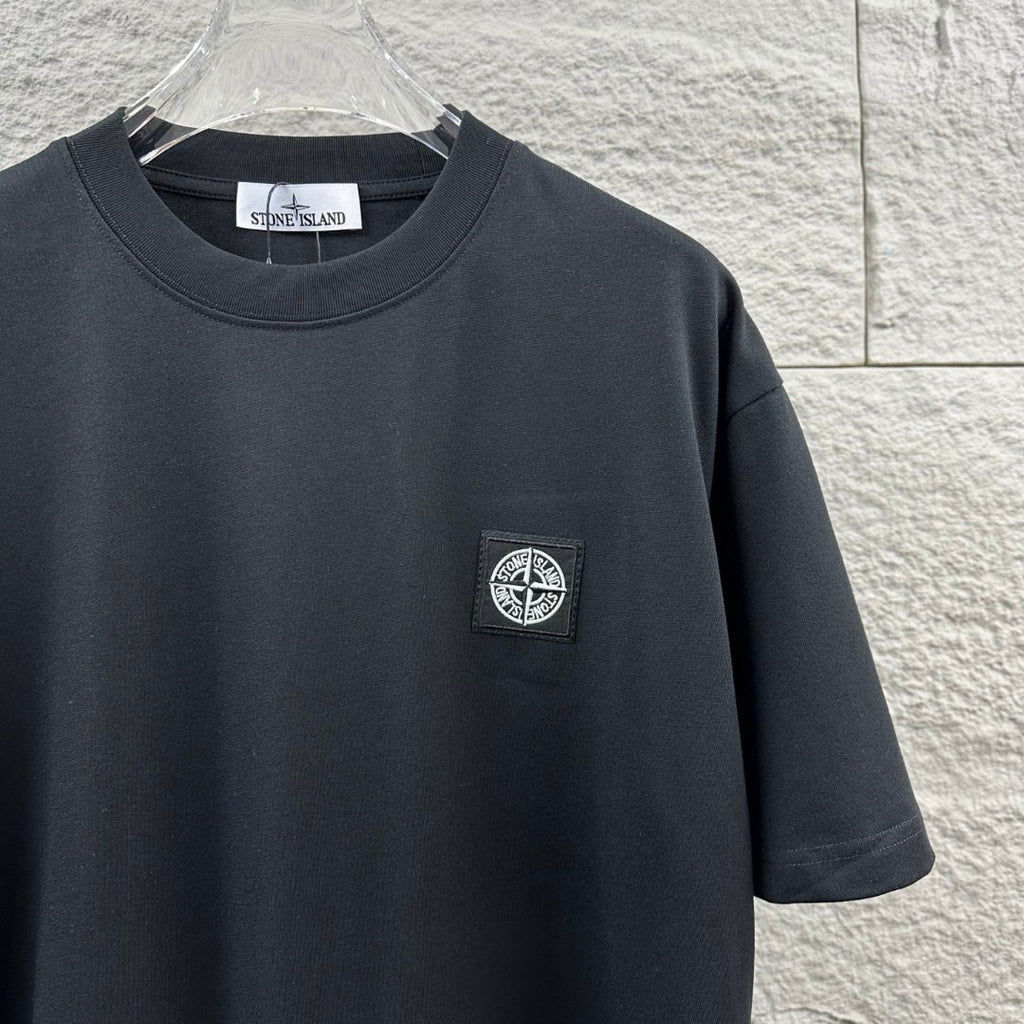 Stone Island Classic Compass Rose Woven Appliqué Badge T-Shirt - Left Chest Patch