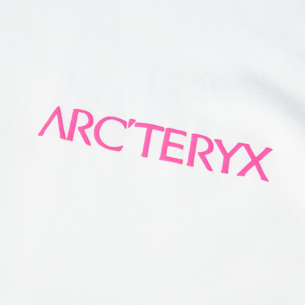 Arc'teryx Pink Chest Wordmark & Back Multi-Label Skeleton Bird Unisex T-Shirt