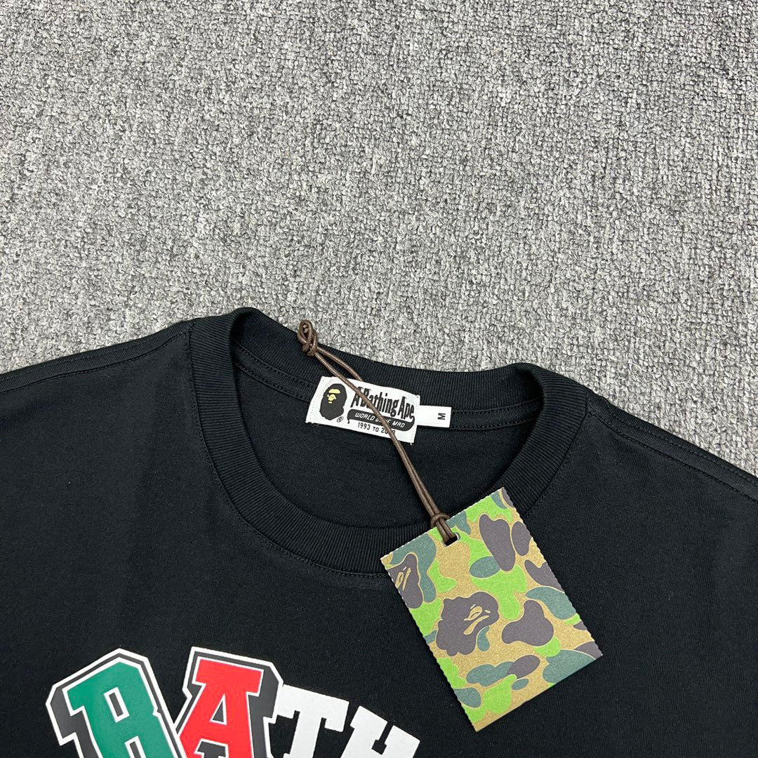 BAPE Multi-Colour Collegiate Patchwork Letter Ape Head Logo Tee Oversized Unisex T-Shirt