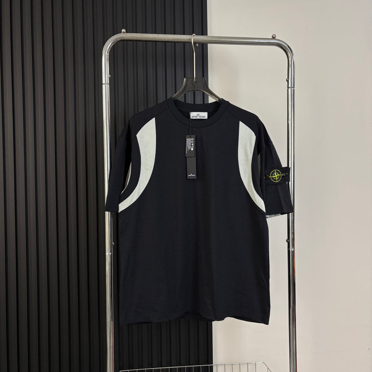 Stone Island American Sportswear Curved Contrast Panel Quick-Dry T-Shirt