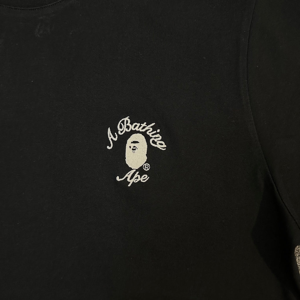BAPE SS25 "A. Bathing Ape" Script Logo Left Chest Embroidered Oversized Heavyweight Unisex T-Shirt