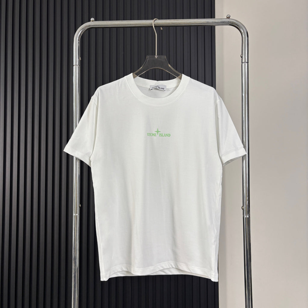 Stone Island Centre Chest Puff Print Compass Logo Oversized Cotton Tee