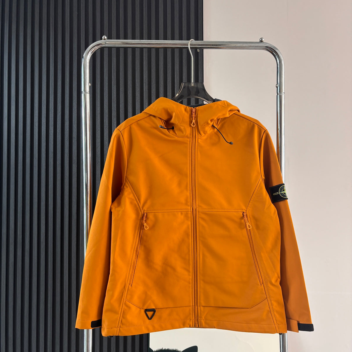 Stone Island Softshell Three-Protection Hooded Jacket with Compass Badge
