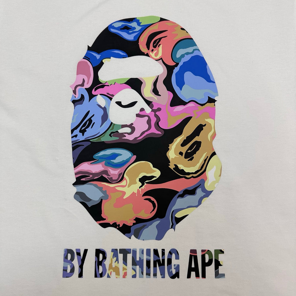 BAPE Liquid Marble Multicolor Ape Head BY BATHING APE Oversized Unisex T-Shirt
