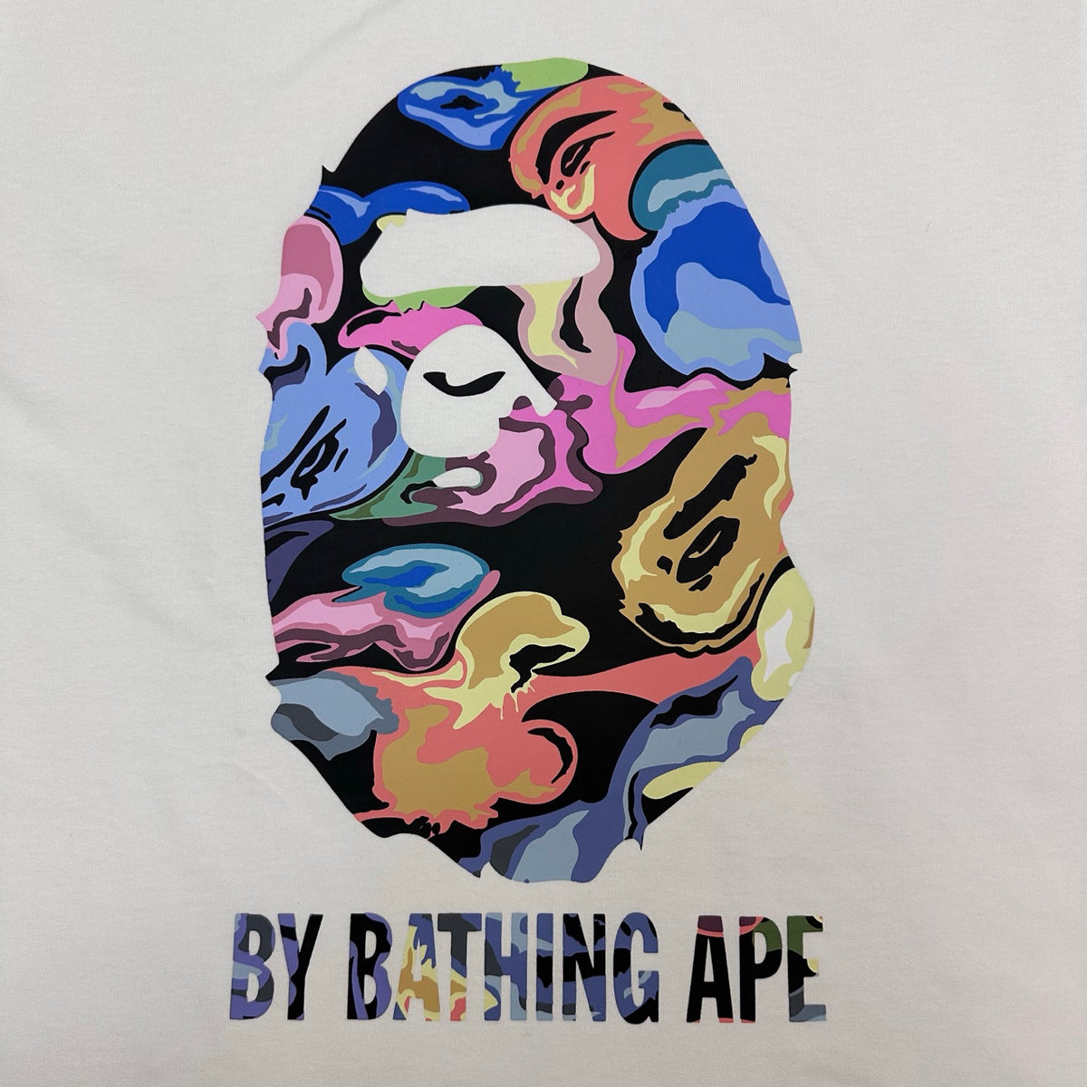 BAPE Liquid Marble Multicolor Ape Head BY BATHING APE Oversized Unisex T-Shirt