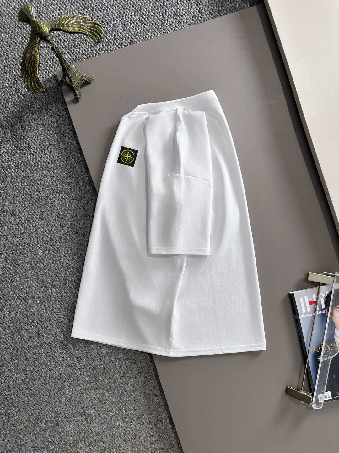 Stone Island Heavyweight Cotton Crew Neck T-Shirt with Left Chest Compass Badge