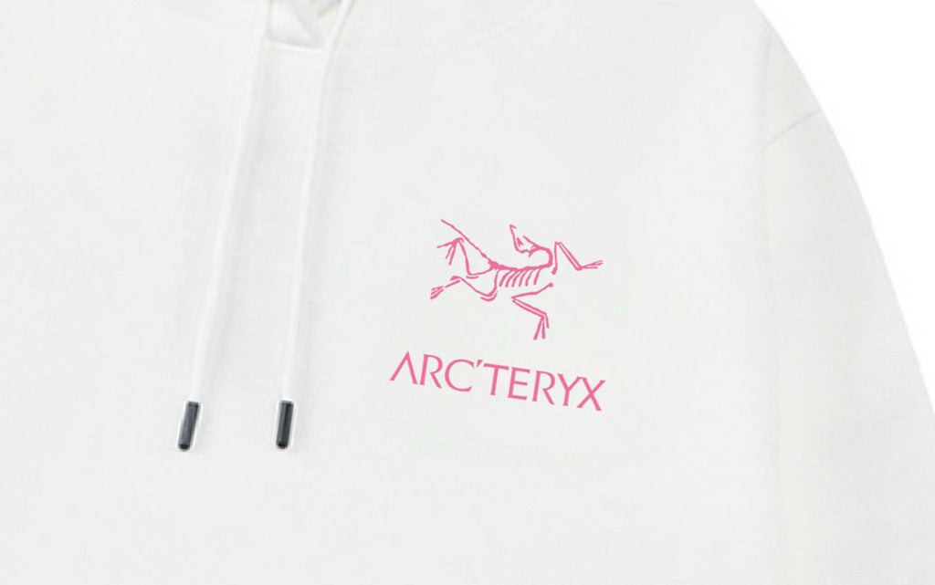 Arc'teryx Pink Logo Print Oversized Fleece-Lined Hoodie