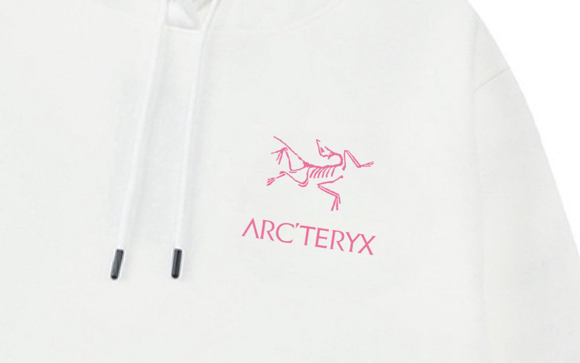 Arc'teryx Pink Logo Print Oversized Fleece-Lined Hoodie