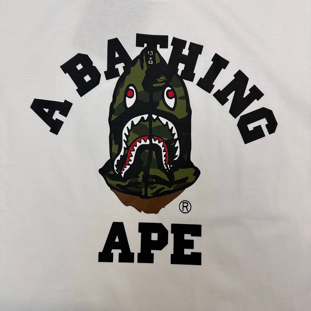 BAPE FW25 A Bathing Ape College Shark Camo Fill Oversized Heavyweight Unisex T-Shirt