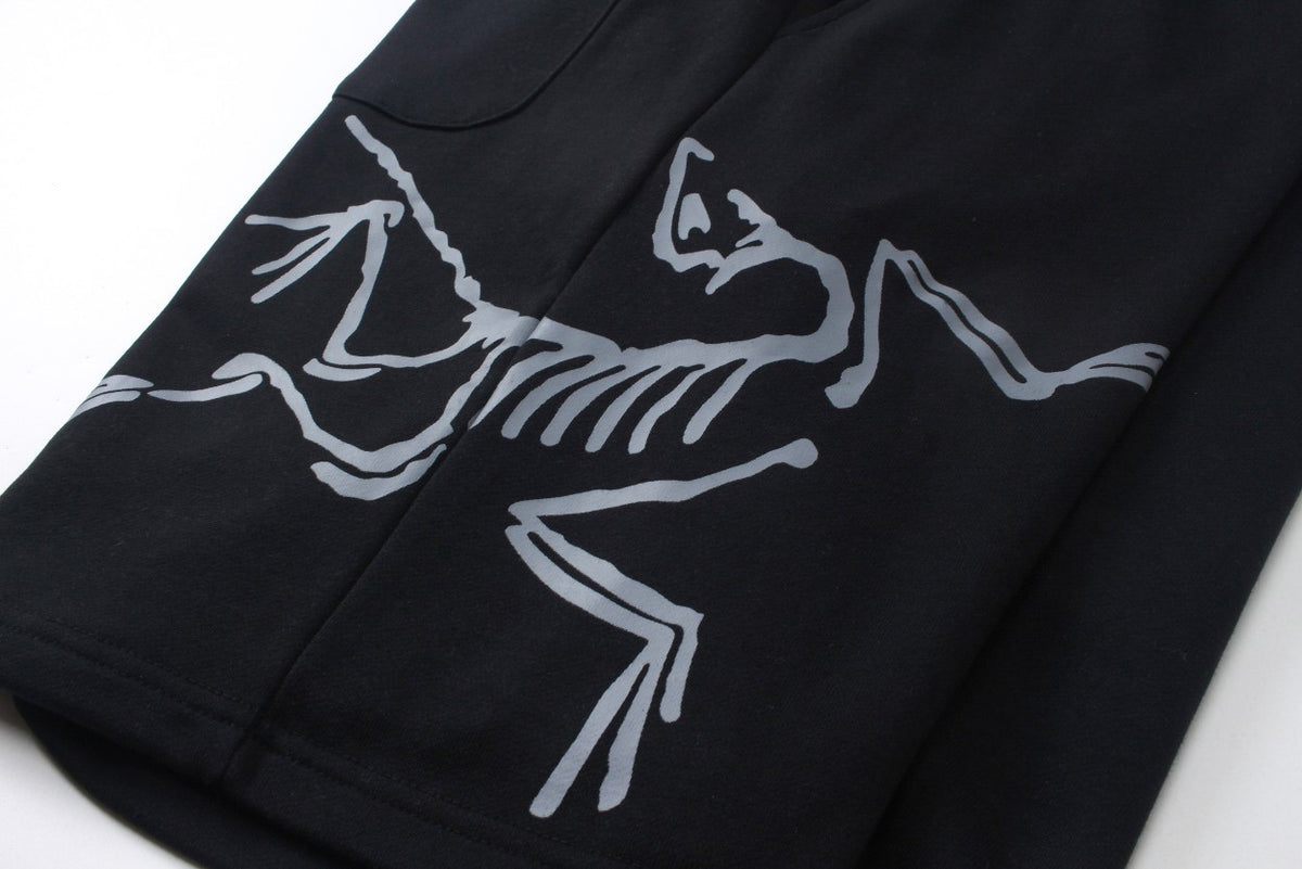 Arc'teryx Skeleton Fossil‑Bird Graphic Drawstring Sweat Shorts