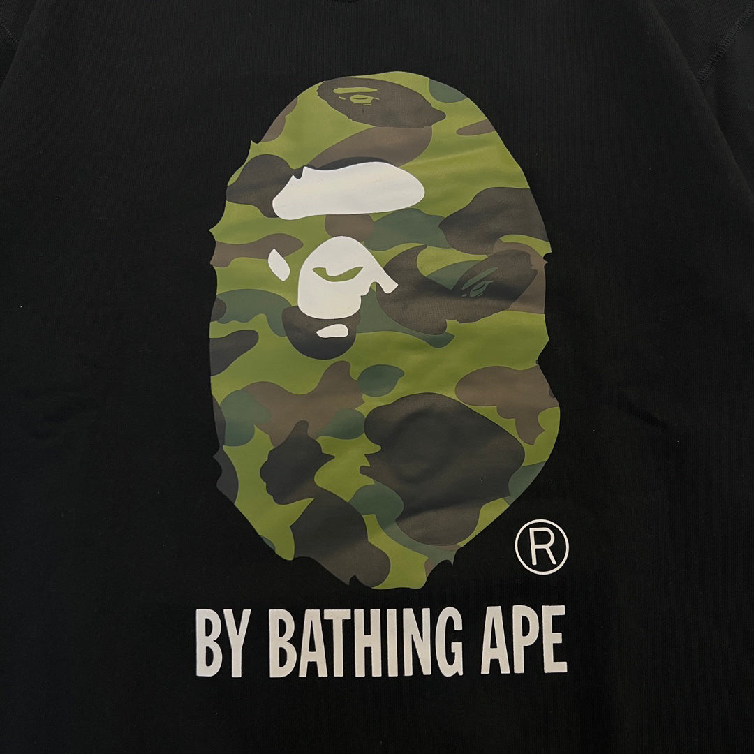 BAPE ABC Camo Ape Head "By Bathing Ape" Crewneck Sweatshirt - Gray / Black