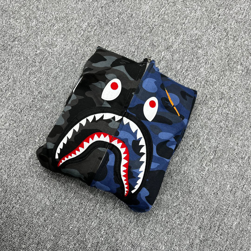BAPE City Camo Half Shark Full-Zip Hoodie - Dual Camo Split