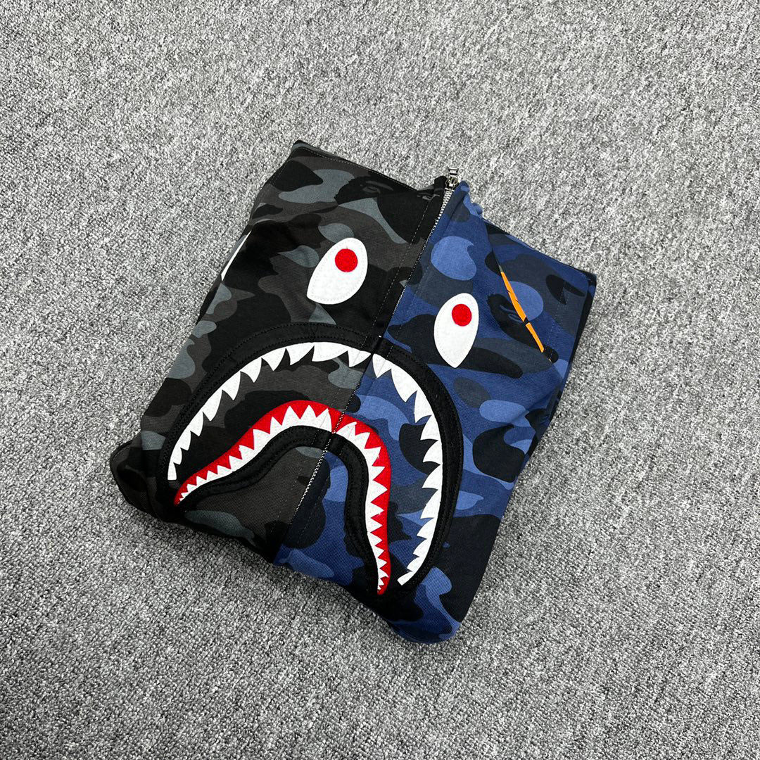BAPE City Camo Half Shark Full-Zip Hoodie - Dual Camo Split