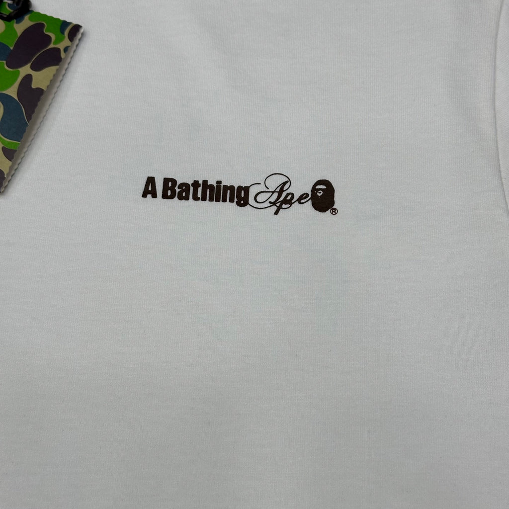 BAPE SS25 "A Bathing Ape" Watermark Script Logo Left Chest Oversized Heavyweight Unisex T-Shirt