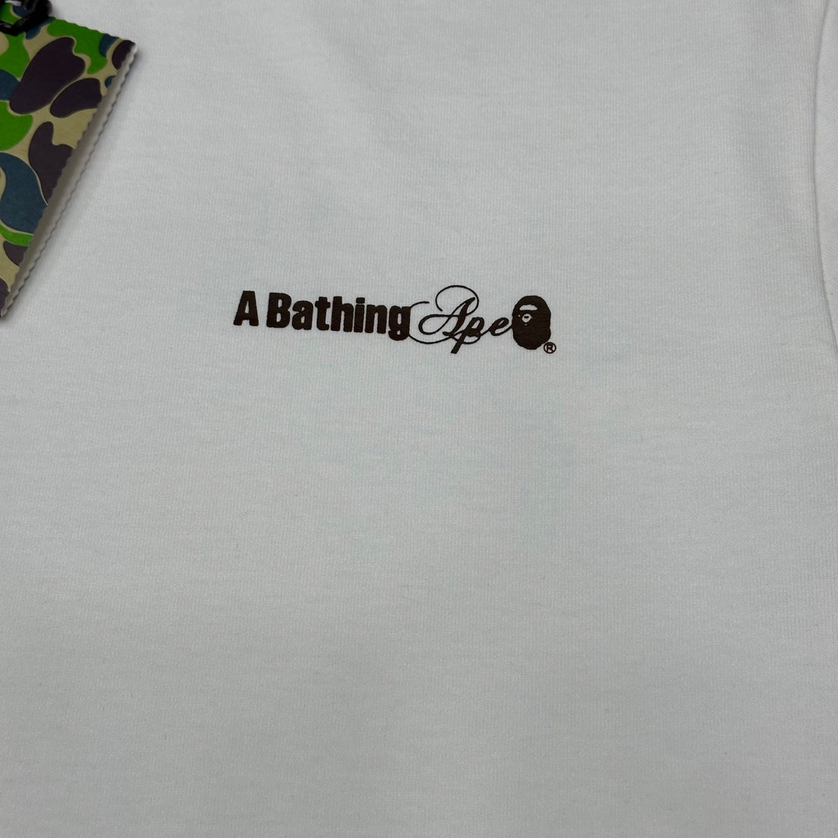BAPE SS25 "A Bathing Ape" Watermark Script Logo Left Chest Oversized Heavyweight Unisex T-Shirt