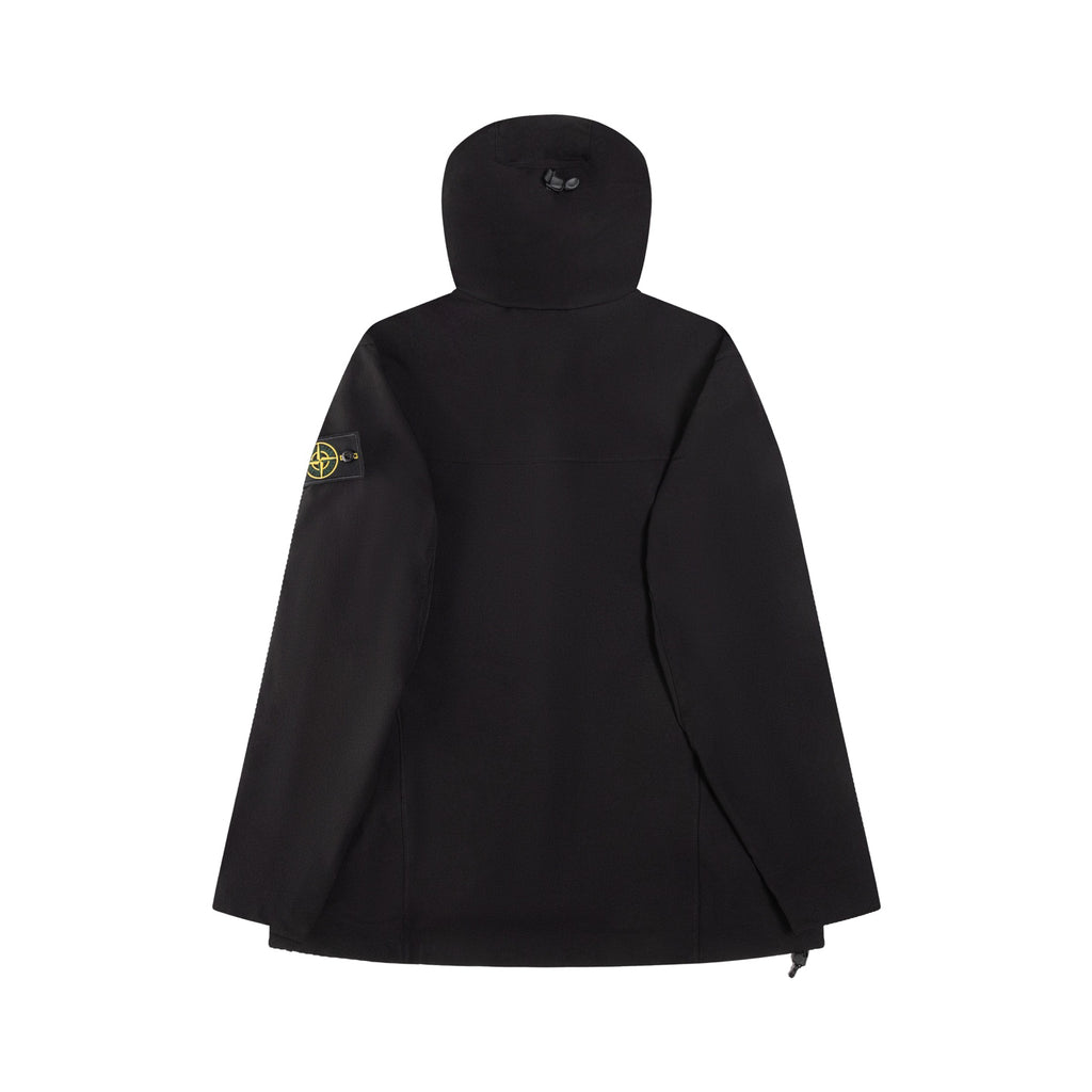Stone Island Hooded Soft-Shell Jacket with Zip Pockets and Compass Badge