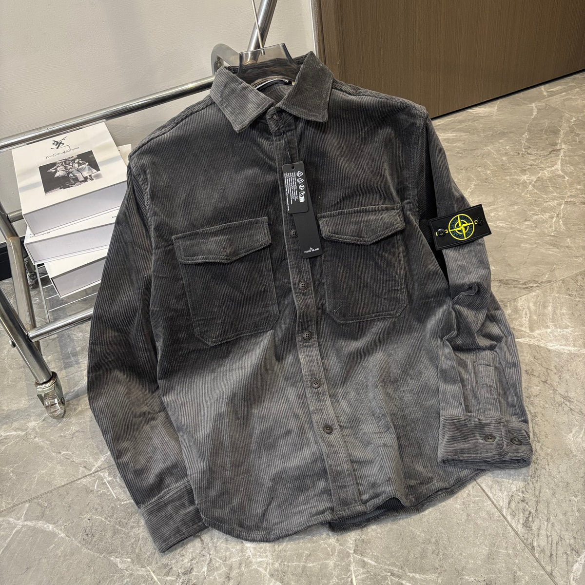 Stone Island Fine-Wale Corduroy Overshirt with Compass Badge