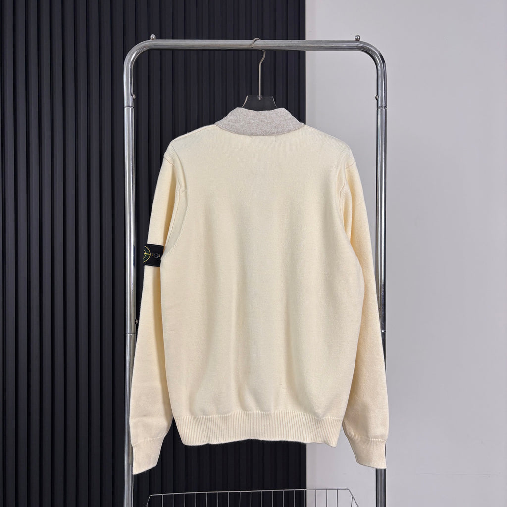 Stone Island Button-Front Knit Cardigan with Compass Badge