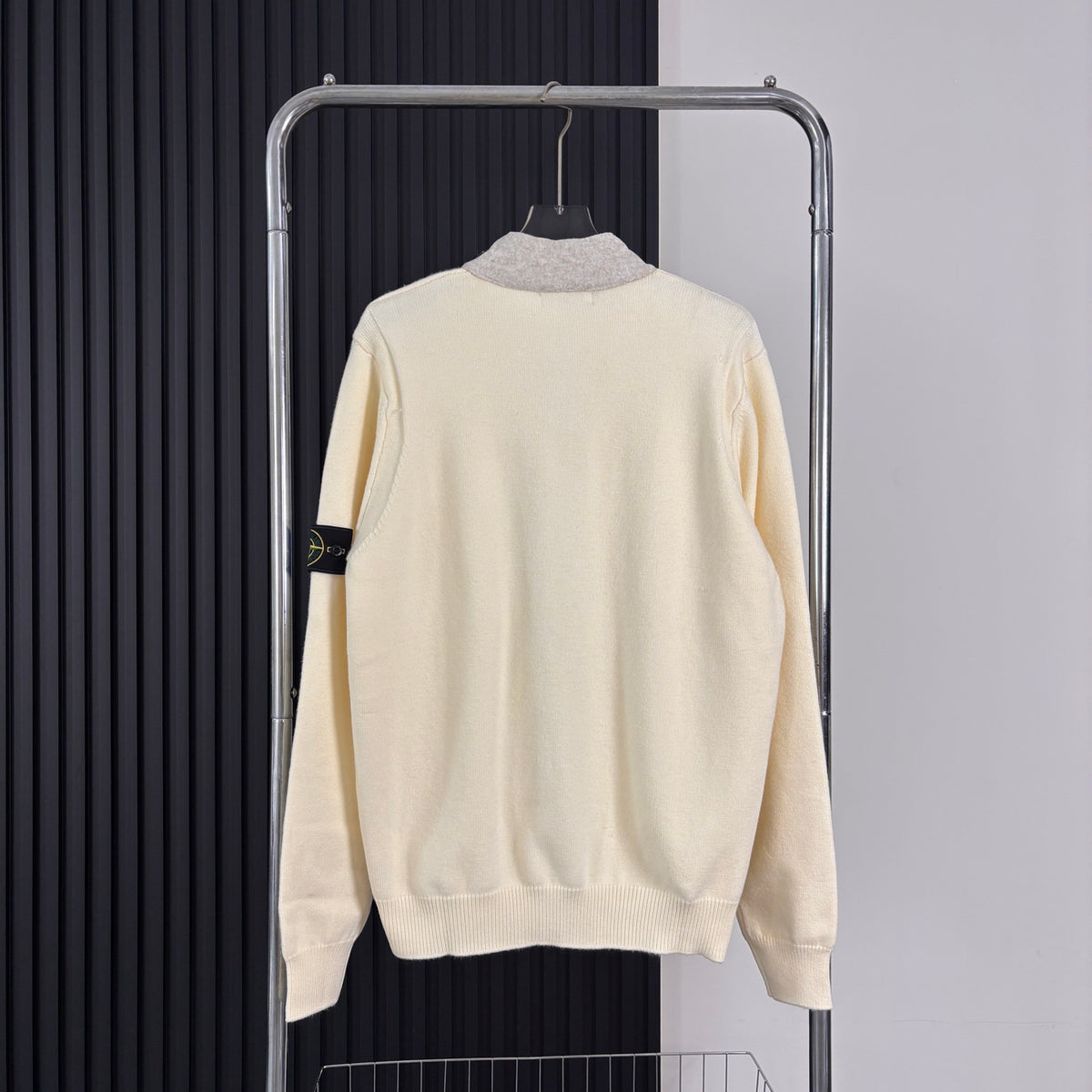 Stone Island Button-Front Knit Cardigan with Compass Badge