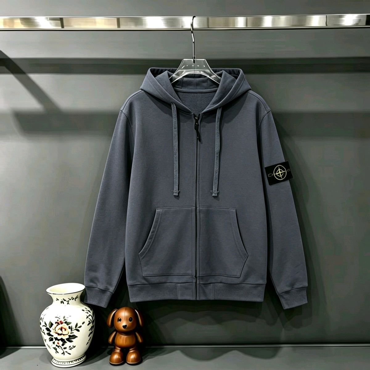Stone Island Classic Compass Badge Full-Zip Hoodie Sweatshirt - 11 Colors