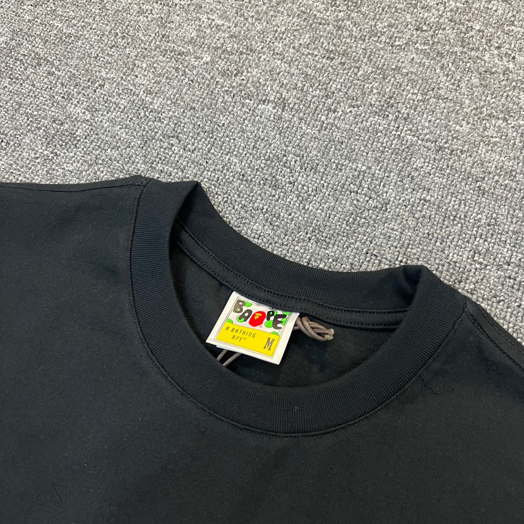 BAPE SS25 Small Ape Head Embroidered Badge Minimalist Oversized Heavyweight Unisex T-Shirt