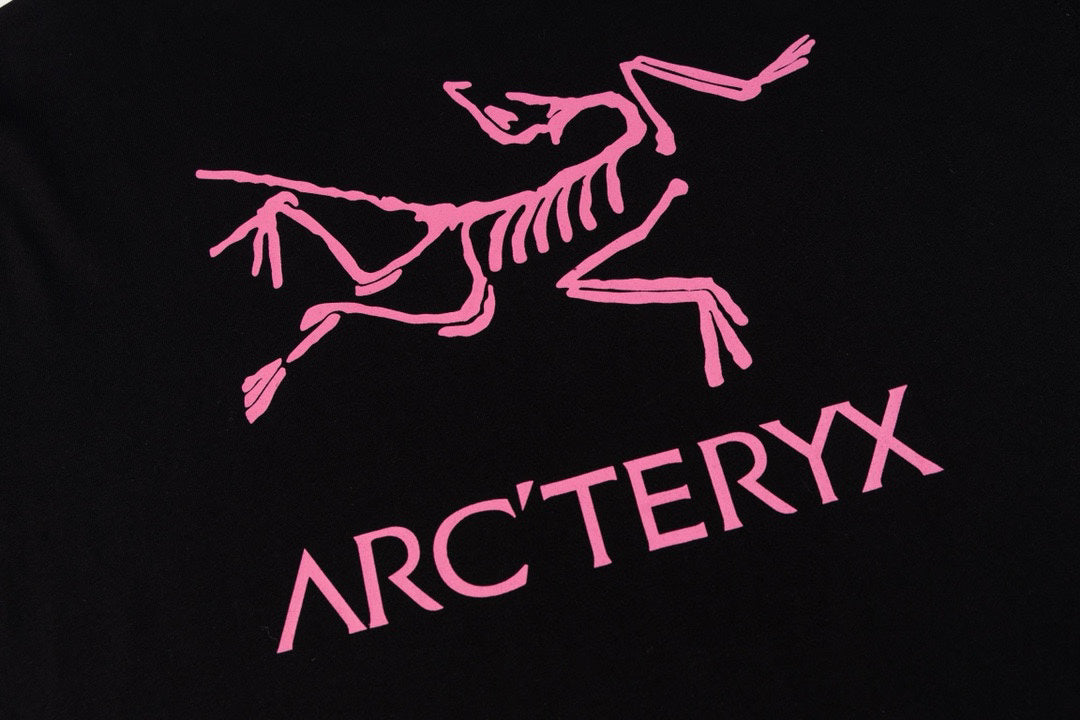 Arc'teryx Pink Fossil Bird Front‑Back Print SS T‑Shirt