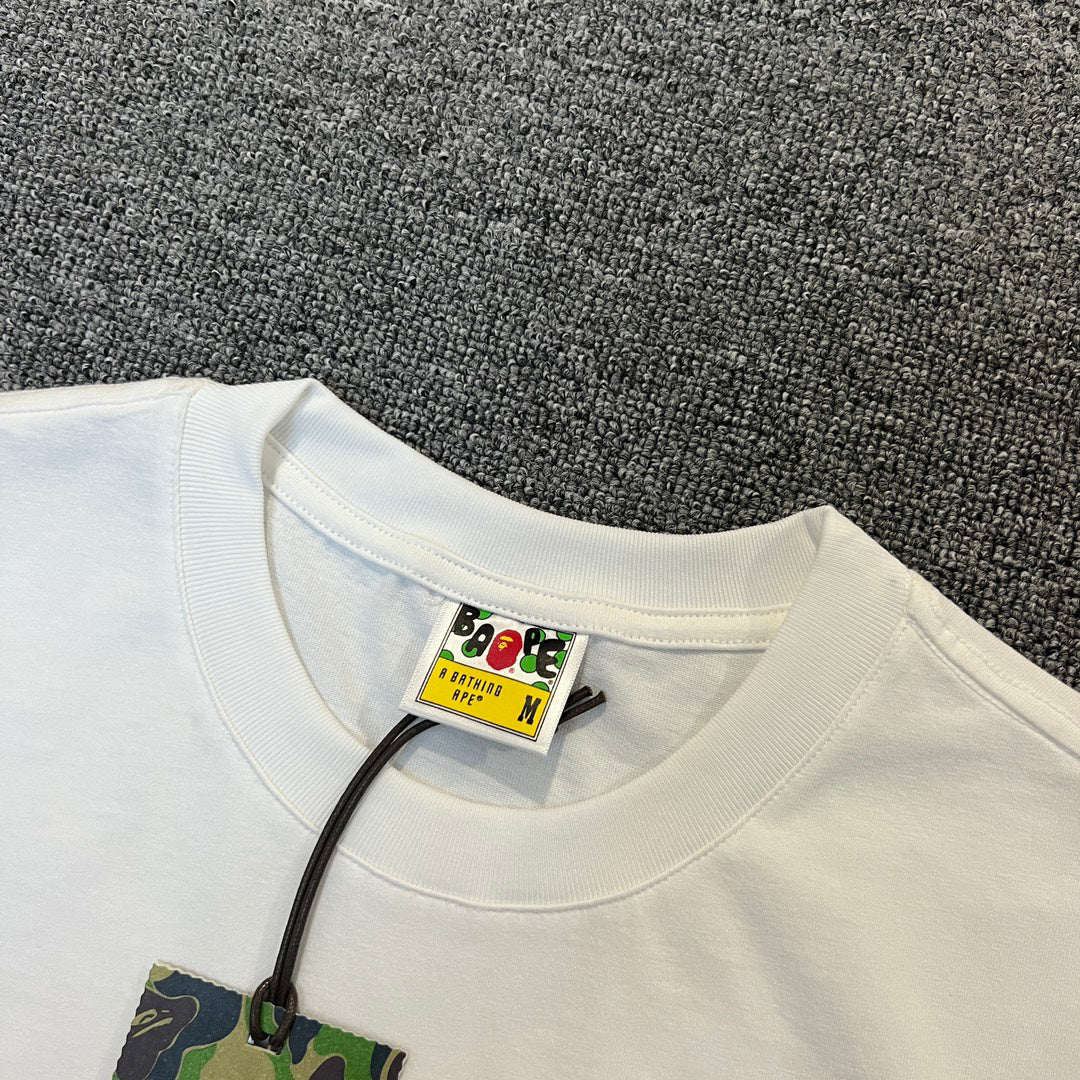BAPE College Logo Yellow & Green Camo Oversized Unisex T-Shirt
