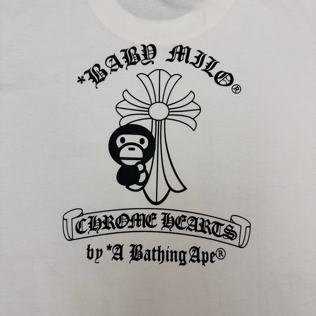BAPE × Chrome Hearts Horseshoe Ape Head Center Print Unisex Oversized T-Shirt