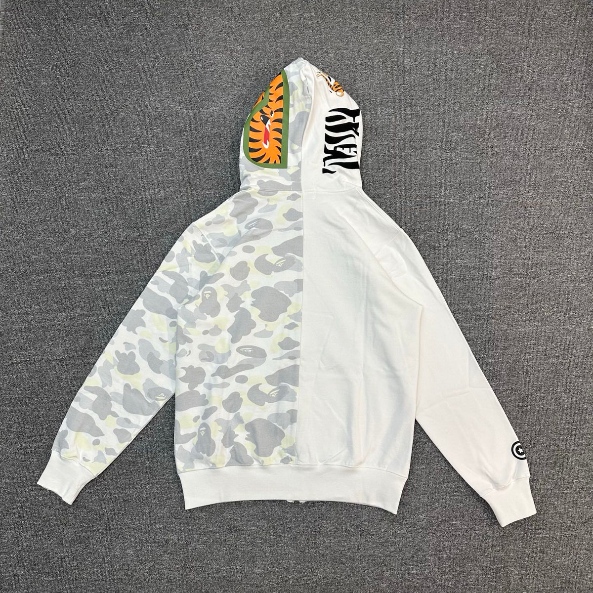 BAPE FW25 City Camo Glow-in-the-Dark Shark Full-Zip Hoodie - White / Black