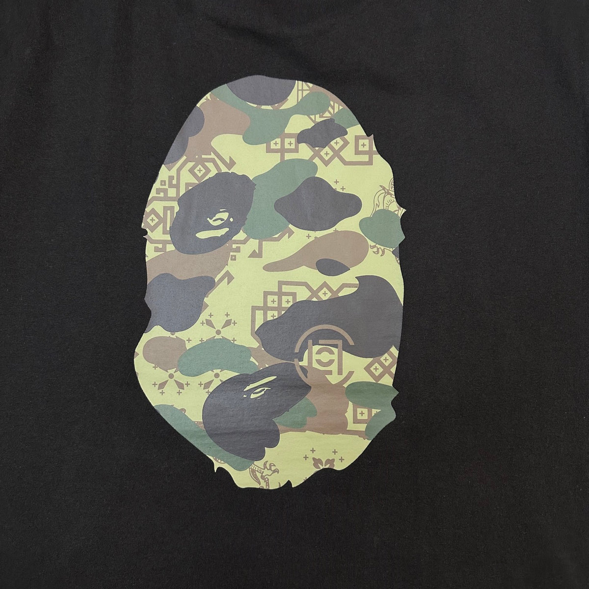 BAPE × CLOT SS25 Camo Monogram Ape Head Oversized Heavyweight Unisex T-Shirt