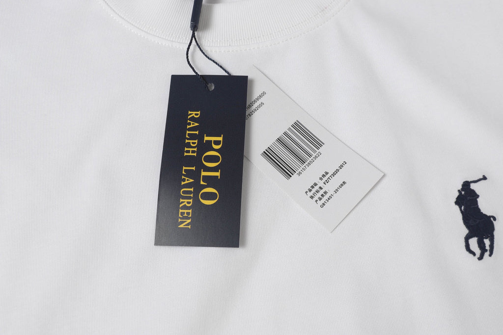 Ralph Lauren Men's White Crew‑Neck Short‑Sleeve Embroidered Pony T‑Shirt